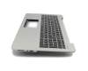Clavier incl. topcase DE (allemand) noir/argent original pour Asus F555UB