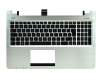 Clavier incl. topcase DE (allemand) noir/argent original pour Asus K56CB