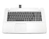 Clavier incl. topcase DE (allemand) noir/argent original pour Asus R752LD