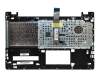 Clavier incl. topcase DE (allemand) noir/argent original pour Asus S56CA