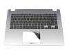 Clavier incl. topcase DE (allemand) noir/argent original pour Asus VivoBook 15 F505BA