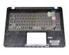 Clavier incl. topcase DE (allemand) noir/argent original pour Asus VivoBook F407MA