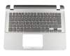 Clavier incl. topcase DE (allemand) noir/argent original pour Asus VivoBook F407UA