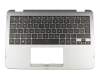 Clavier incl. topcase DE (allemand) noir/argent original pour Asus VivoBook Flip 12 TP203MAH