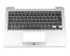 Clavier incl. topcase DE (allemand) noir/argent original pour Asus VivoBook Flip TP201SA