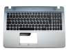 Clavier incl. topcase DE (allemand) noir/argent original pour Asus VivoBook Max A541NA