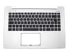 Clavier incl. topcase DE (allemand) noir/argent original pour Asus VivoBook S451LB