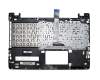 Clavier incl. topcase DE (allemand) noir/argent original pour Asus VivoBook S550CA