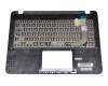 Clavier incl. topcase DE (allemand) noir/argent original pour Asus X407MA