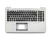 Clavier incl. topcase DE (allemand) noir/argent original pour Asus X555UB
