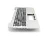 Clavier incl. topcase DE (allemand) noir/argent original pour Asus X555UB