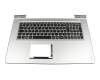 Clavier incl. topcase DE (allemand) noir/argent original pour Lenovo IdeaPad 700-17ISK (80RV)