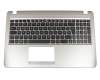 Clavier incl. topcase DE (allemand) noir/argent pour baies ODD original pour Asus VivoBook X540NA