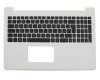 Clavier incl. topcase DE (allemand) noir/blanc original pour Asus F553SA