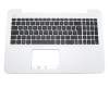 Clavier incl. topcase DE (allemand) noir/blanc original pour Asus F554LD