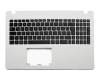 Clavier incl. topcase DE (allemand) noir/blanc original pour Asus R513CL