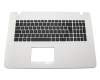 Clavier incl. topcase DE (allemand) noir/blanc original pour Asus R752LDV