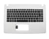 Clavier incl. topcase DE (allemand) noir/blanc original pour Asus X451MA