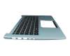 Clavier incl. topcase DE (allemand) noir/bleu avec rétro-éclairage original pour Acer Swift 3 (SF314-41G)