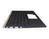 Clavier incl. topcase DE (allemand) noir/bleu avec rétro-éclairage original pour Asus UX433FA