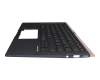 Clavier incl. topcase DE (allemand) noir/bleu avec rétro-éclairage original pour Asus UX433FA
