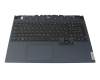 Clavier incl. topcase DE (allemand) noir/bleu avec rétro-éclairage original pour Lenovo Legion 5-15ACH6H (82JU)