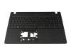 Clavier incl. topcase DE (allemand) noir/bleu/noir avec rétro-éclairage original pour Acer TravelMate P2 (TMP215-53)
