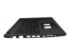 Clavier incl. topcase DE (allemand) noir/bleu/noir avec rétro-éclairage original pour Acer TravelMate P2 (TMP215-53)
