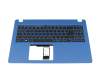 Clavier incl. topcase DE (allemand) noir/bleu original pour Acer Aspire 3 (A315-56)