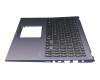 Clavier incl. topcase DE (allemand) noir/bleu original pour Asus VivoBook 15 F512FA