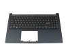 Clavier incl. topcase DE (allemand) noir/bleu original pour Asus X1504ZA