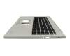 Clavier incl. topcase DE (allemand) noir/gris avec rétro-éclairage original pour Acer Aspire Vero 15 (AV15-52)