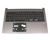 Clavier incl. topcase DE (allemand) noir/gris avec rétro-éclairage original pour Acer Chromebook 715 (CB715-1WT)