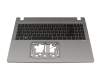 Clavier incl. topcase DE (allemand) noir/gris avec rétro-éclairage original pour Acer TravelMate P2 (TMP216-51G-TCO)