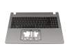 Clavier incl. topcase DE (allemand) noir/gris avec rétro-éclairage original pour Acer TravelMate P2 (TMP216-51T)