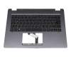 Clavier incl. topcase DE (allemand) noir/gris avec rétro-éclairage original pour Acer TravelMate Spin P4 (TMP414RN-51)