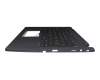 Clavier incl. topcase DE (allemand) noir/gris avec rétro-éclairage original pour Acer TravelMate Spin P4 (TMP414RN-51)