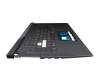 Clavier incl. topcase DE (allemand) noir/gris avec rétro-éclairage original pour Asus G713IC