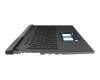 Clavier incl. topcase DE (allemand) noir/gris avec rétro-éclairage original pour Asus G713PU