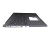 Clavier incl. topcase DE (allemand) noir/gris avec rétro-éclairage original pour Asus VivoBook 15 X509JP