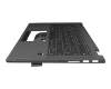 Clavier incl. topcase DE (allemand) noir/gris avec rétro-éclairage original pour Lenovo IdeaPad Flex 5-14ALC05 (82HU)