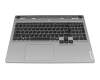 Clavier incl. topcase DE (allemand) noir/gris avec rétro-éclairage original pour Lenovo Legion 5-16IRX9 (83DG/83EW)