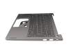 Clavier incl. topcase DE (allemand) noir/gris avec rétro-éclairage original pour Lenovo ThinkBook 13s G3 ACN (20YA)