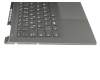 Clavier incl. topcase DE (allemand) noir/gris avec rétro-éclairage original pour Lenovo Yoga 710-14IKB (80V4)