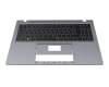 Clavier incl. topcase DE (allemand) noir/gris avec rétro-éclairage original pour Medion Akoya E16419 (NS16IRL)