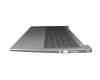 Clavier incl. topcase DE (allemand) noir/gris avec rétro-éclairage original pour Medion Akoya P15650 (M15CMN)