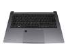 Clavier incl. topcase DE (allemand) noir/gris avec rétro-éclairage original pour Medion Akoya S14409