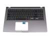 Clavier incl. topcase DE (allemand) noir/gris original pour Asus F515JA