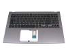 Clavier incl. topcase DE (allemand) noir/gris original pour Asus VivoBook 15 F512FA