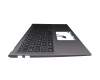 Clavier incl. topcase DE (allemand) noir/gris original pour Asus VivoBook 15 F512FA